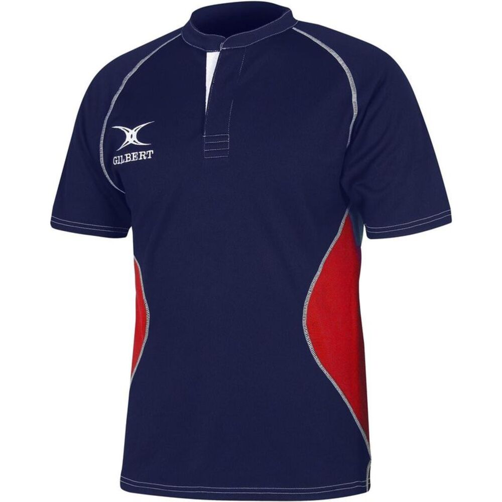 Gilbert Childrens/Kids Contrast Panel Regular  Shirt / Navy/Red